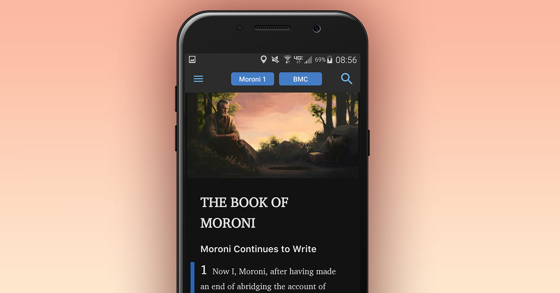 Screenshot of ScripturePlus in Dark Mode