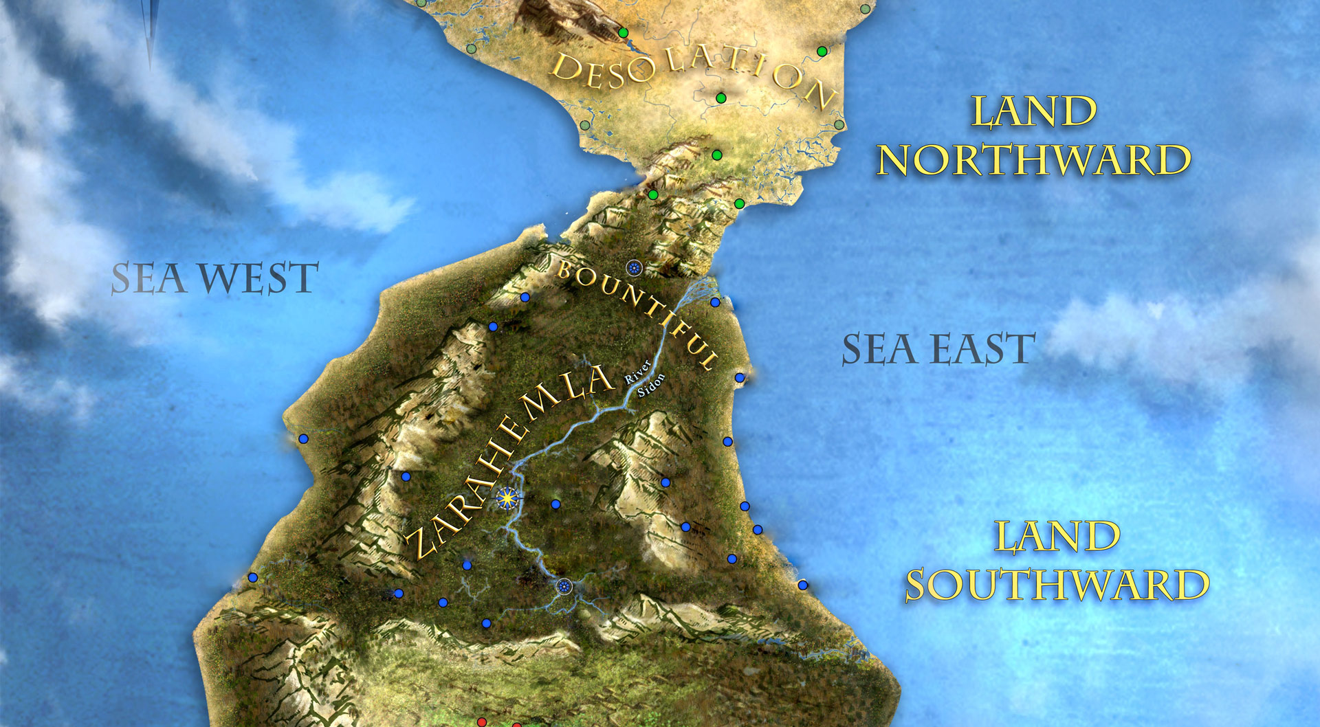 Theoretical map of Book of Mormon lands by Tyler Griffin and the BYU Virtual Scriptures Group
