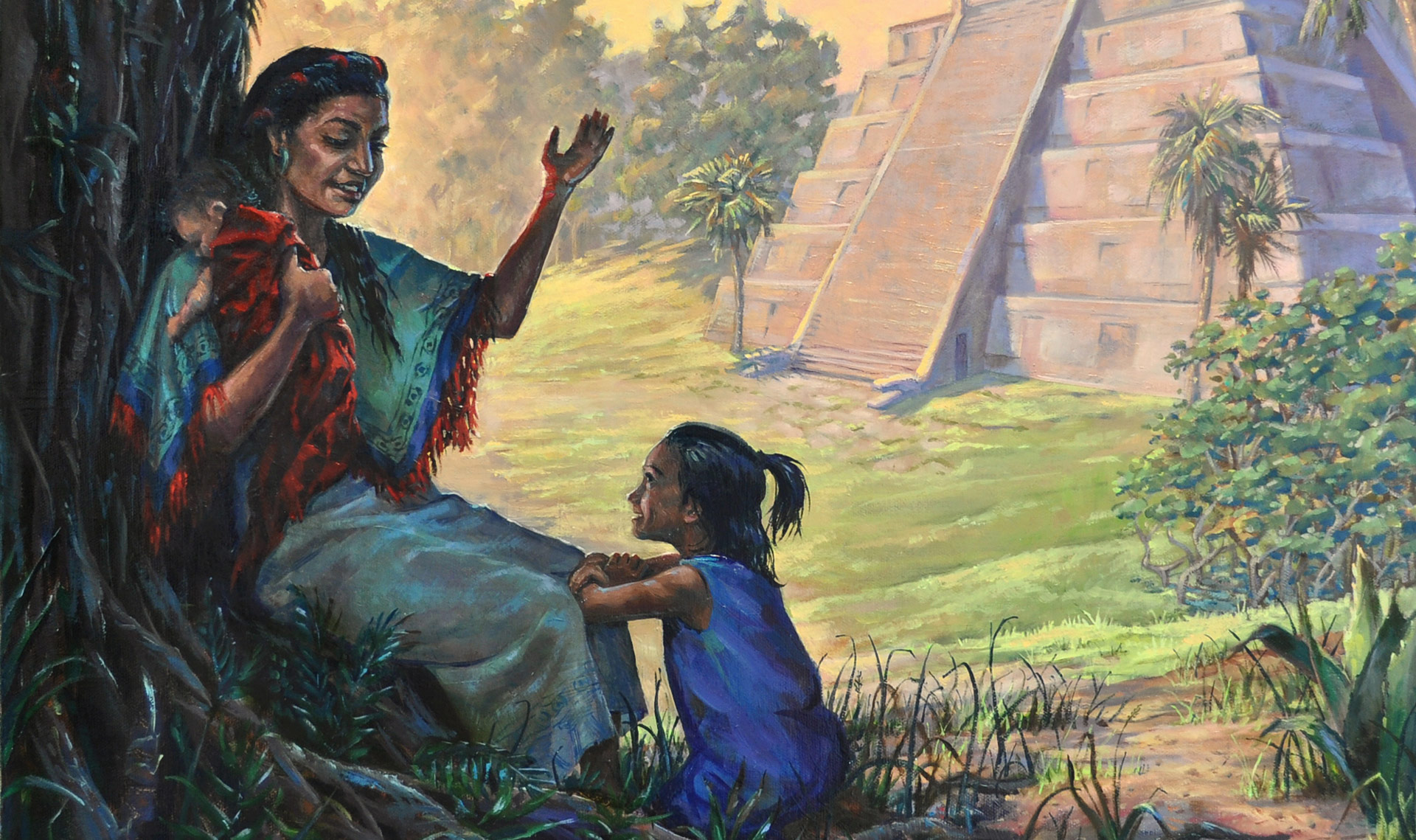 Mother Tell Me, by Megan Riecker, submitted to the 2018 Book of Mormon Central Art Contest.